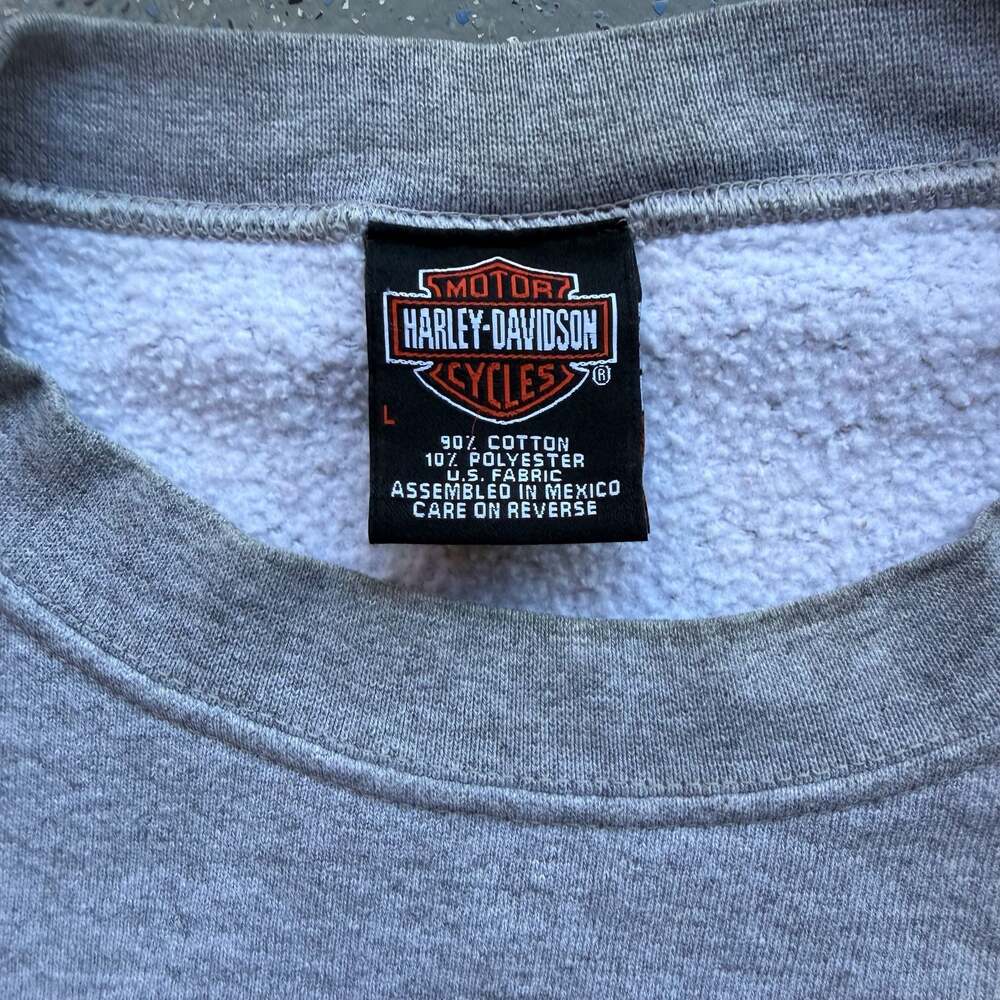 Vintage 2004 Harley-Davidson Flame Phoenix Grey Crewneck Sweatshirt Large - Picture 6 of 8